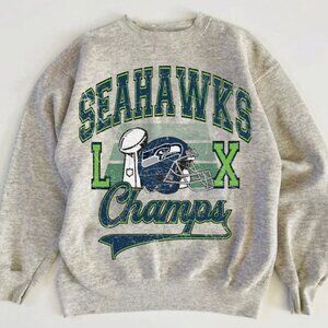 Vintage NFL Champs Super Bowl LX 2026 Seattle Seahawks Football Sweatshirt
